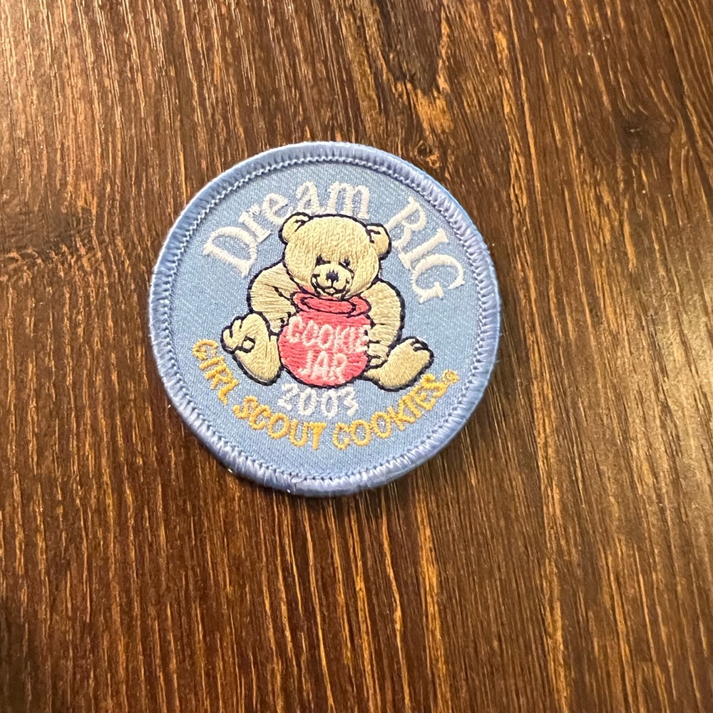 Blue and Tan Embroidered Patch